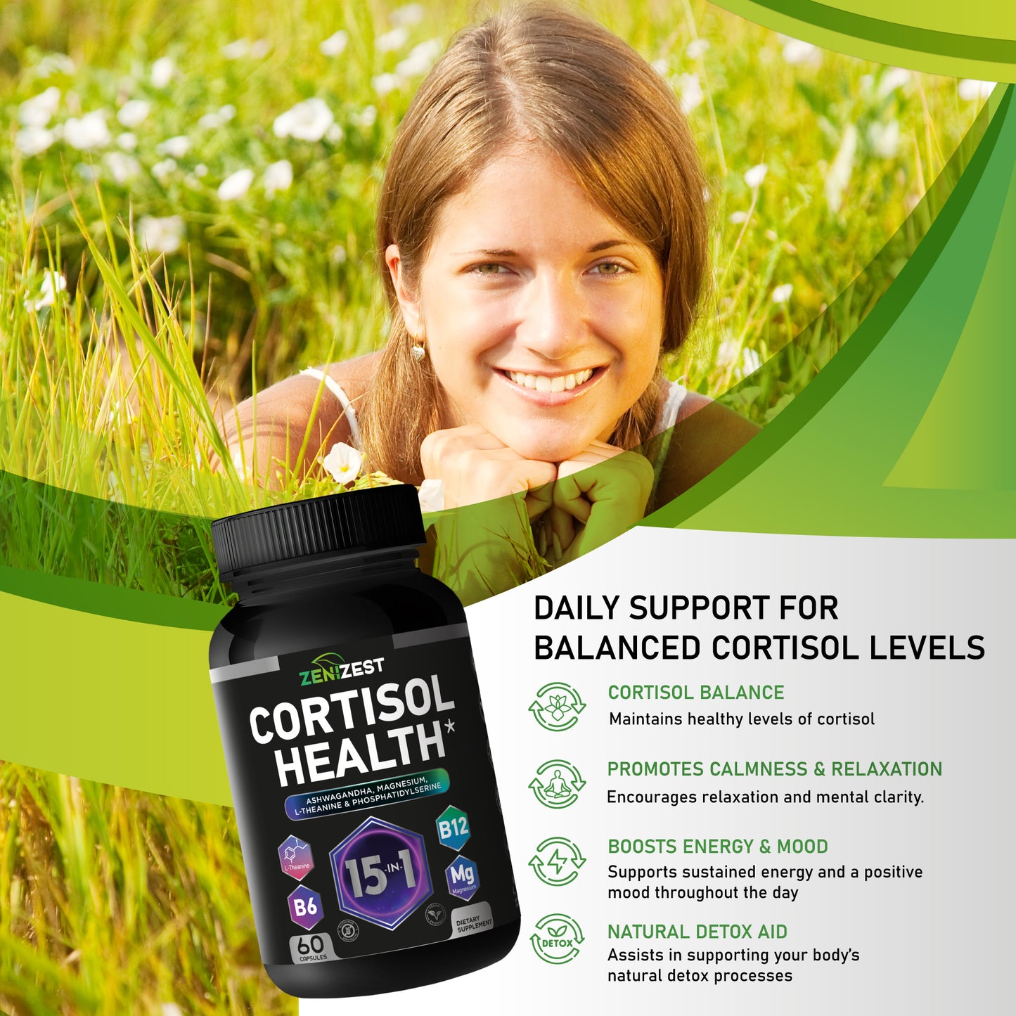 ZeniZest Cortisol Detox Supplement