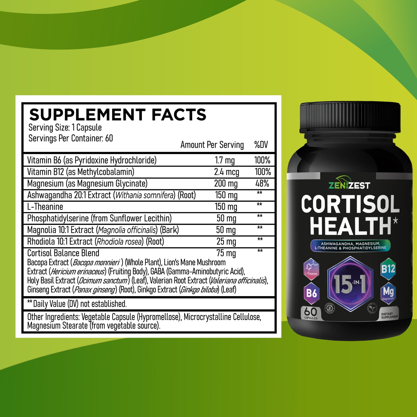 ZeniZest Cortisol Detox Supplement