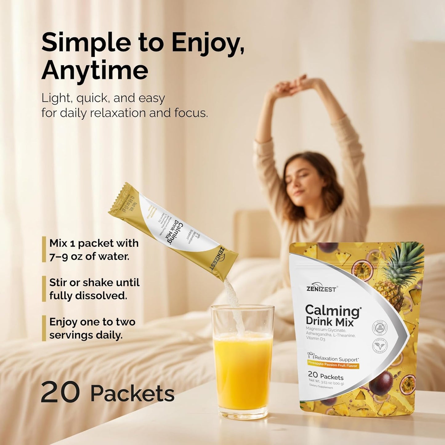 ZeniZest Calming Drink Mix Powder