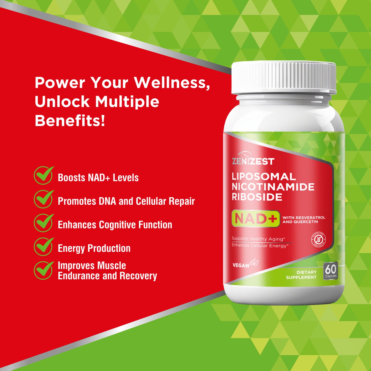 ZeniZest NAD+ Supplement NMN Alternative