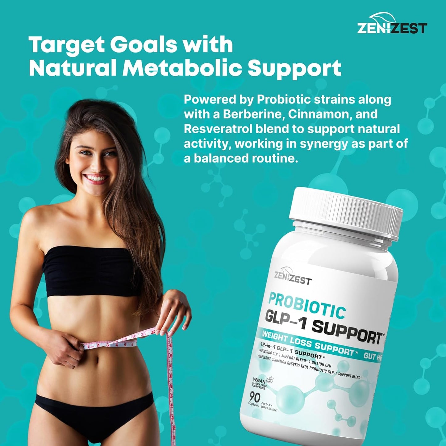 ZeniZest GLP-1 Support Probiotic Weight Loss Support Supplement