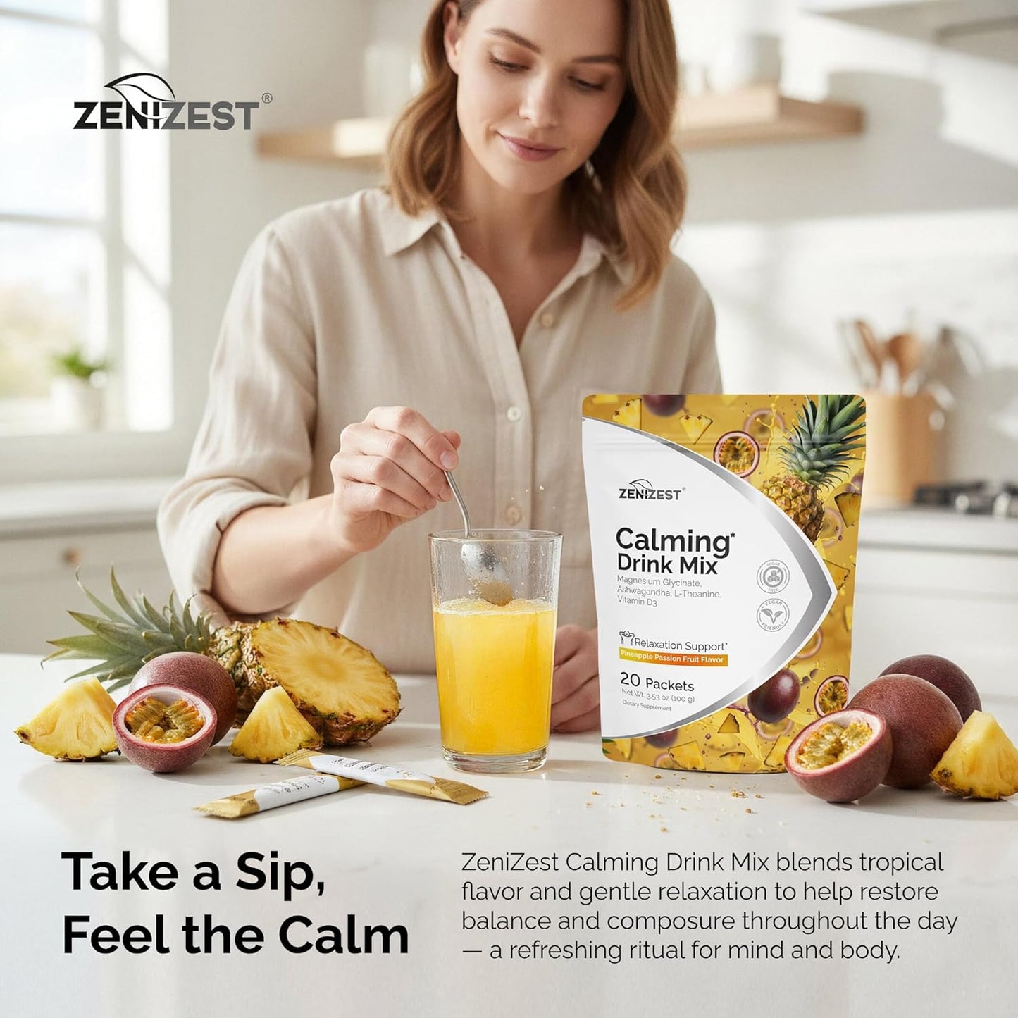 ZeniZest Calming Drink Mix Powder