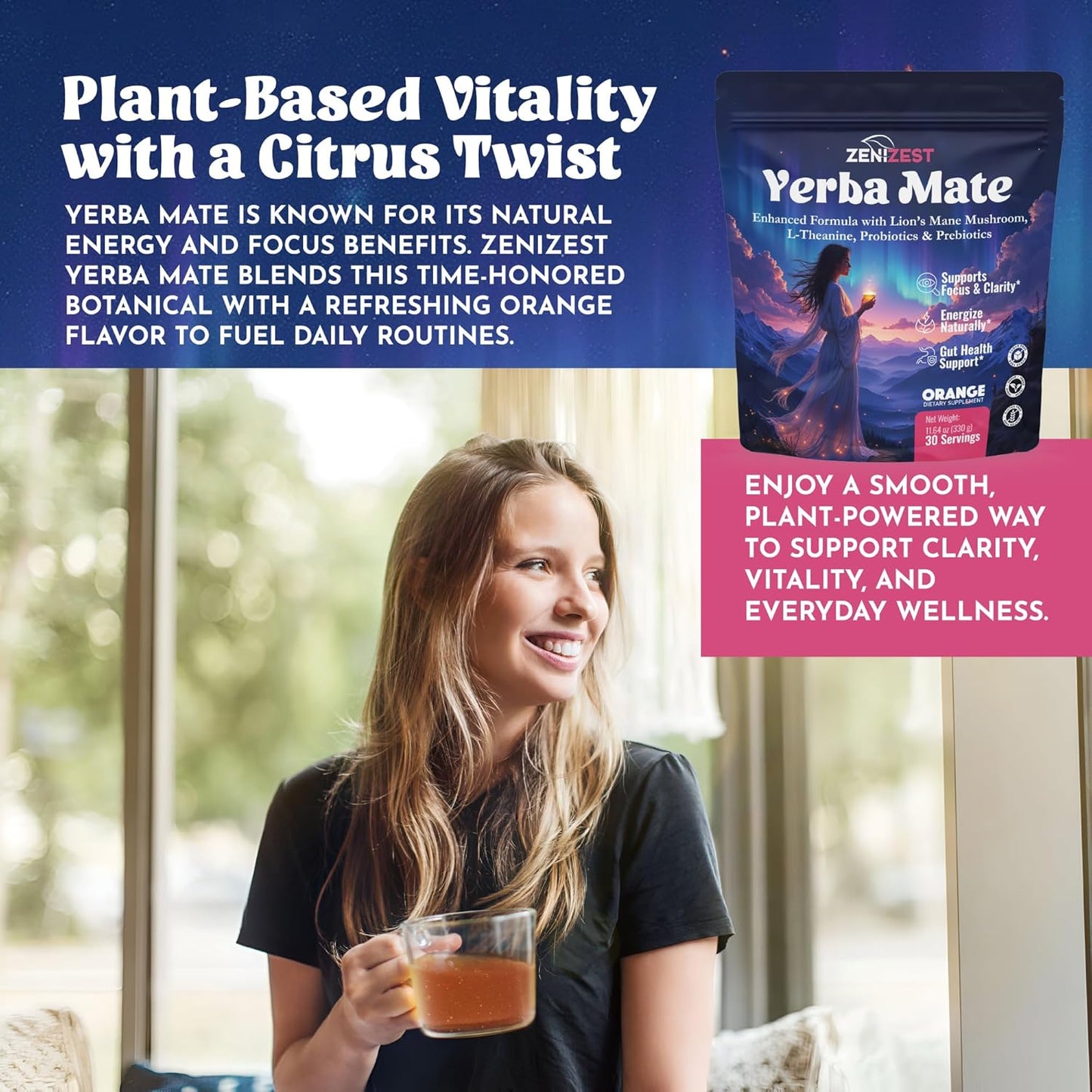 ZeniZest Yerba Mate Instant Tea Powder