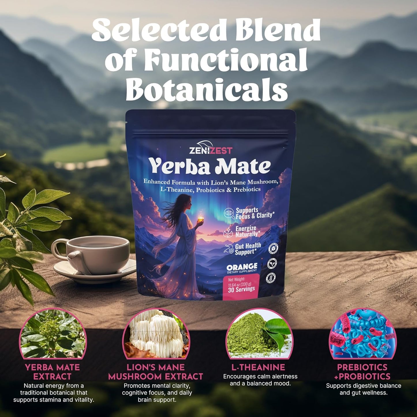 ZeniZest Yerba Mate Instant Tea Powder